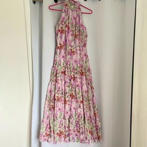 TAYLOR Halter Floral Print Maxi Dress Size 2